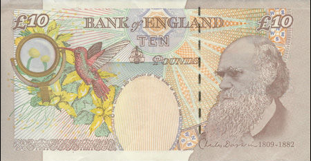 10ポンド……英国の生物学者、ダーウィン