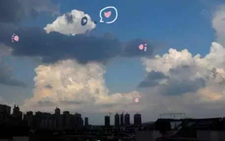 Облако в форме панды над китайским городом Чэнду