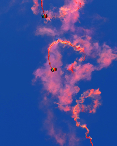 People's Liberation Army puts on an aerial show to mark the 60th founding anniversary of its air force. 