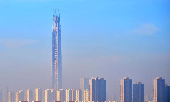 The 117 Tower was capped in Tianjin, with the main structure reaching 596.5 meters in height, making it the tallest building in China and second tallest building in the world. 