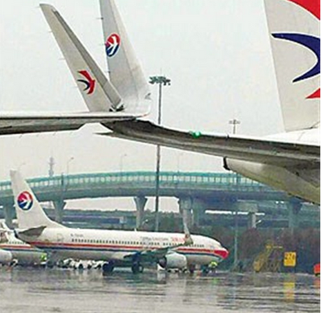 This image clearly shows the damage caused to the China Eastern planes yesterday. — Xinhua 