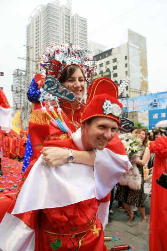 Ancient Chinese Wedding Ceremony In Wuhan Hubei Province April