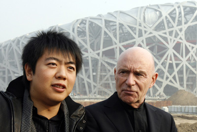 Pianists Lang Lang and Christoph Eschenbach tour Olympic sites