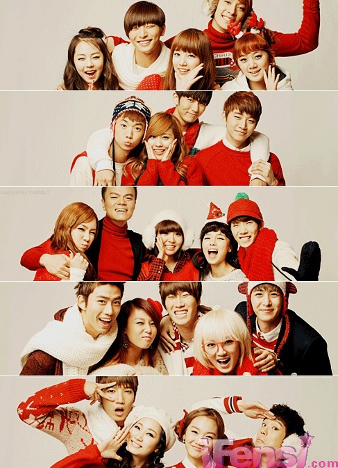 <em>少女时代</em>、宋茜Nichkhun、JYJ 彩色<em>圣诞</em>服饰特