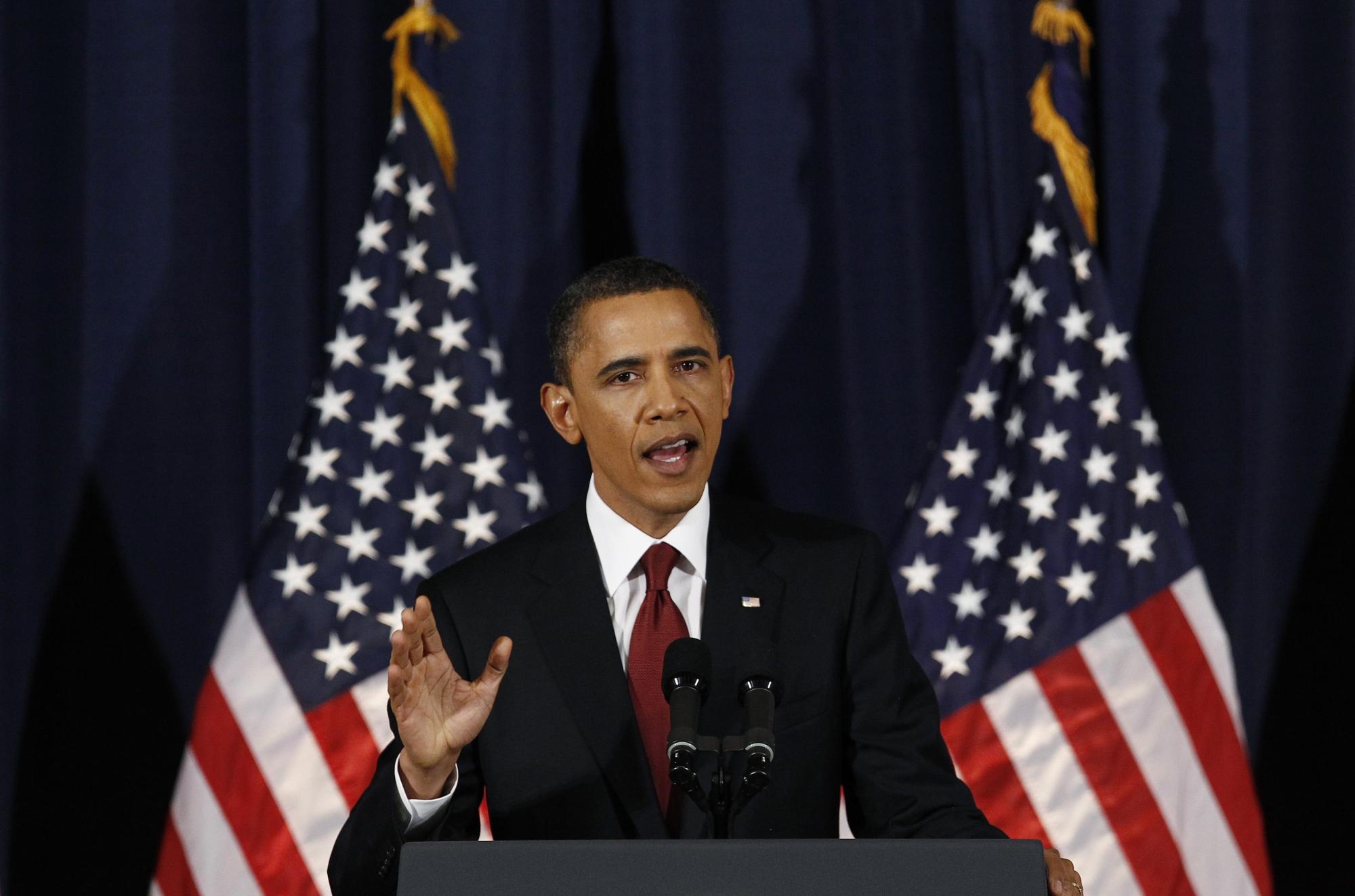 美国总统奥巴马就利比亚军事行动发表演讲