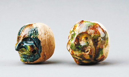 唐代三彩胡人头像陶埙清赏