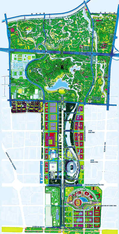 体育的"龙情结"再次起到一锤定音之效,"龙形水系"设计方案最终胜出