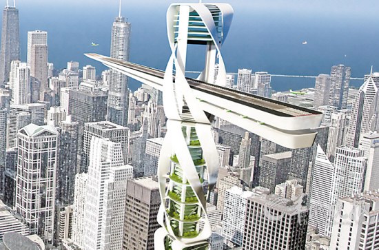 未来世界的摩天大楼