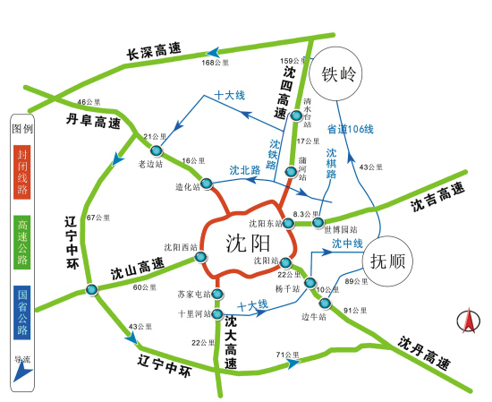 沈阳市三环路线图图片