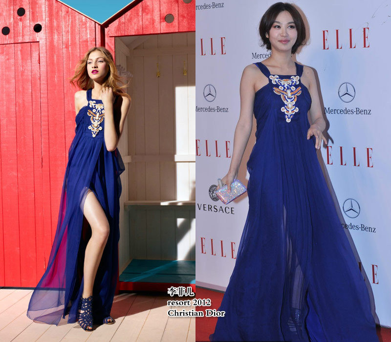 2012年4月1日李菲儿穿着现身elle北京大典