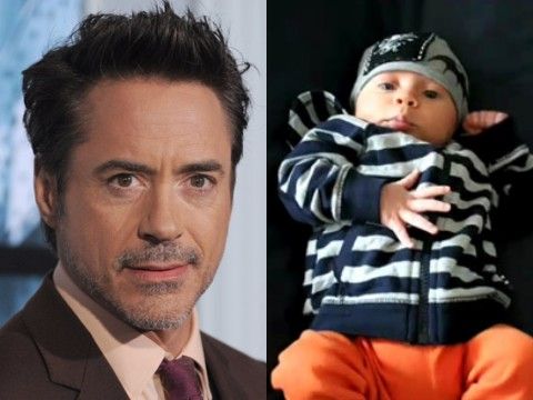 图文小罗伯特唐尼晒幼子照片恐遭老婆斥责