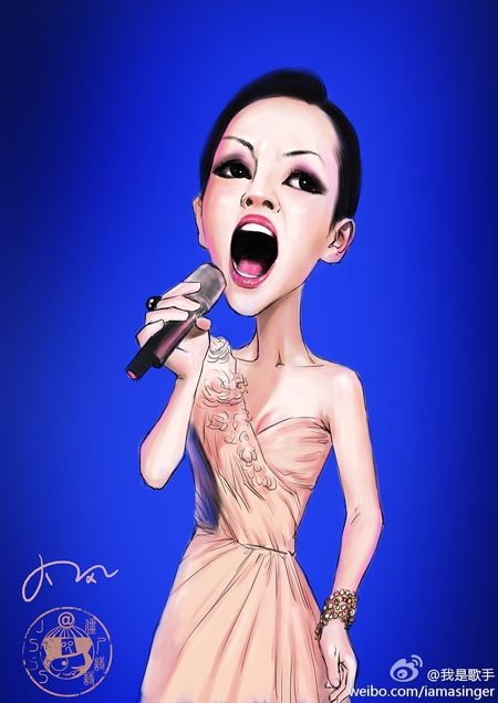 彭佳慧《我是歌手》的官方漫画图(图片来源:新