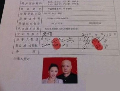 结婚登记表