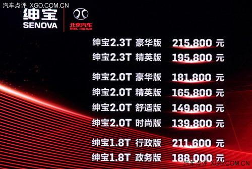 98万-21.58万 北汽绅宝正式上市