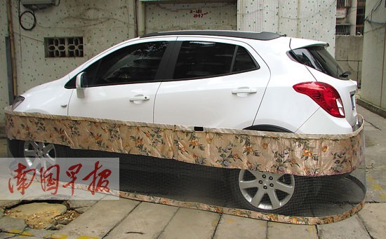 昂科拉车主防鼠有妙招汽车防护罩加装钢丝网