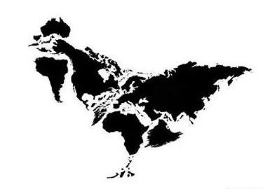 人民网1月16日讯 据韩国《亚洲经济》报道,最近,"雄鸡形状的世界地图