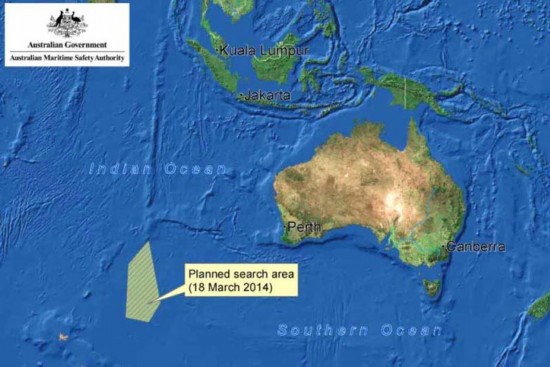 澳大利亚搜寻区域曝光 距离珀斯3200公里(组图