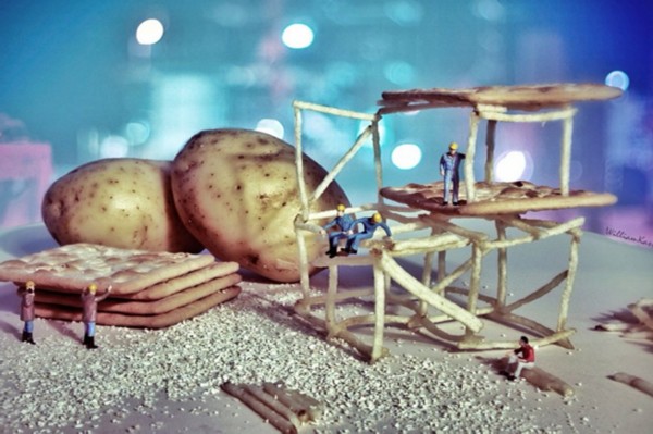 巴西摄影师用食物构造微观世界 浪漫探险场景