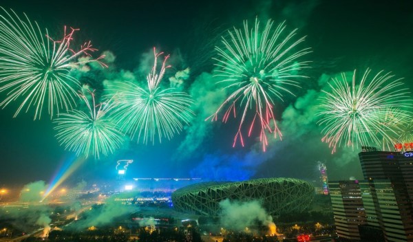 北京燃放烟花迎APEC