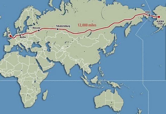 俄拟建横跨欧亚超级公路 连接英美长2万公里(图)