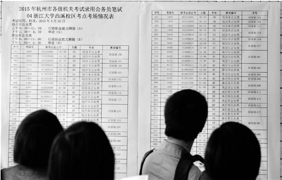 浙江省公考25日落笔 报考人数连续第三年下降