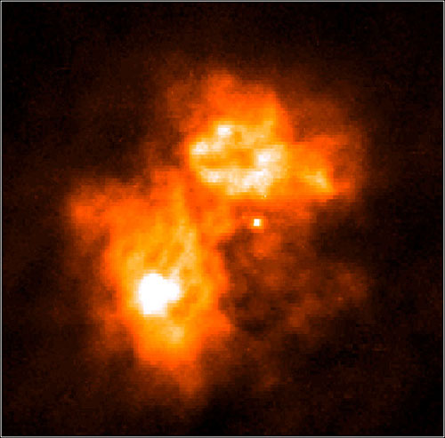哈勃望遠鏡捕捉到的N159-5星系發光照片。（國際線上獨家資訊 付華一）