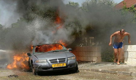 黎巴嫩真主黨火箭彈對以色列北部城市基賴特-舍穆帕發動襲擊。