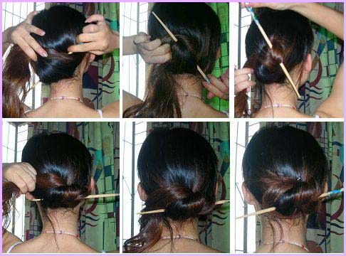 夏日簪子+挽起一头秀发(组图)