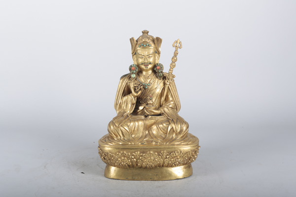 清铜莲花生大师像