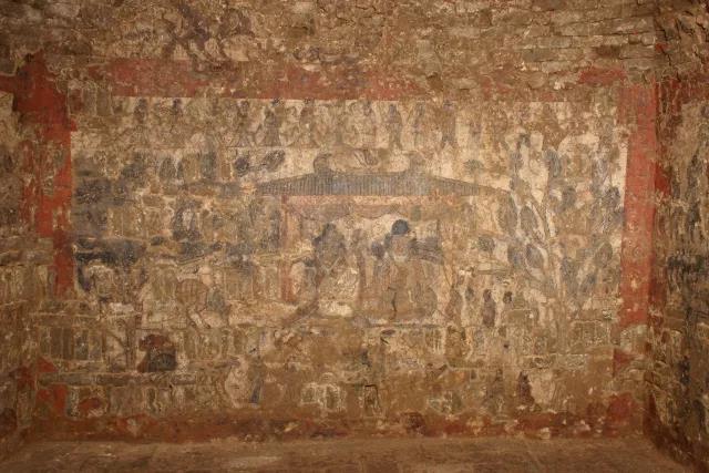 沙岭7号墓墓室东壁墓主人像 沙岭7号墓墓室东壁墓主人像