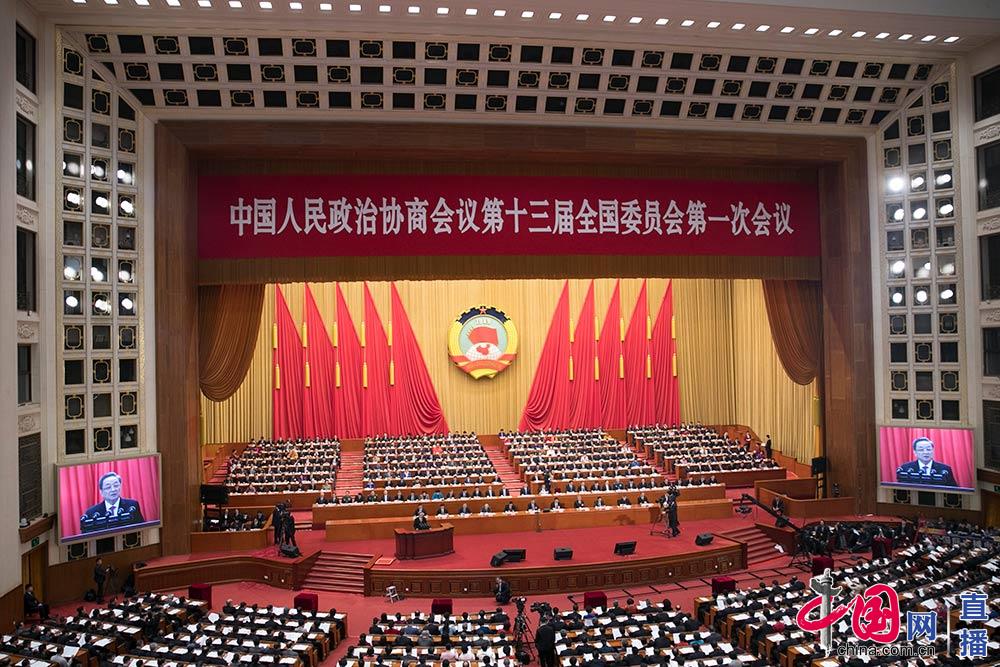 3月3日,中国人民政治协商会议第十三届全国委员会第一次会议在北京