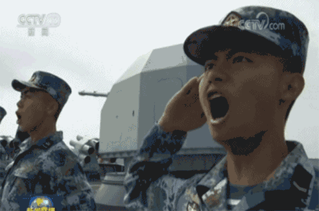 通过中央电视台《新闻联播》的视频截图来一睹各战舰,各战机编队的