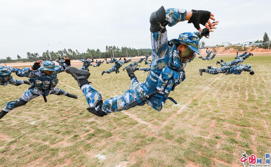 海军陆战队某旅官兵参加2019年度开训动员大会