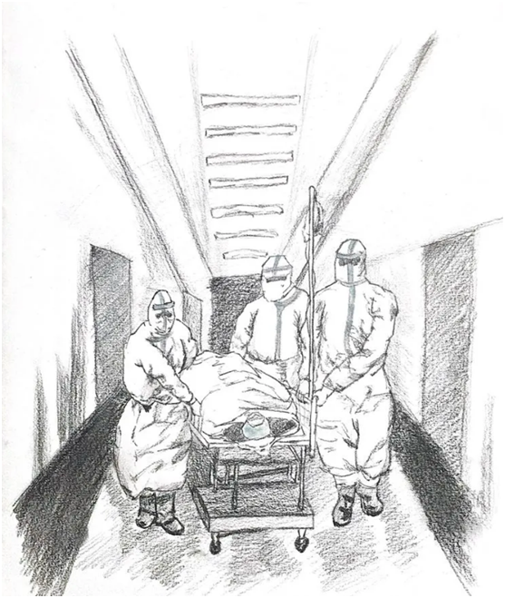 医护人员抗议简笔画图片
