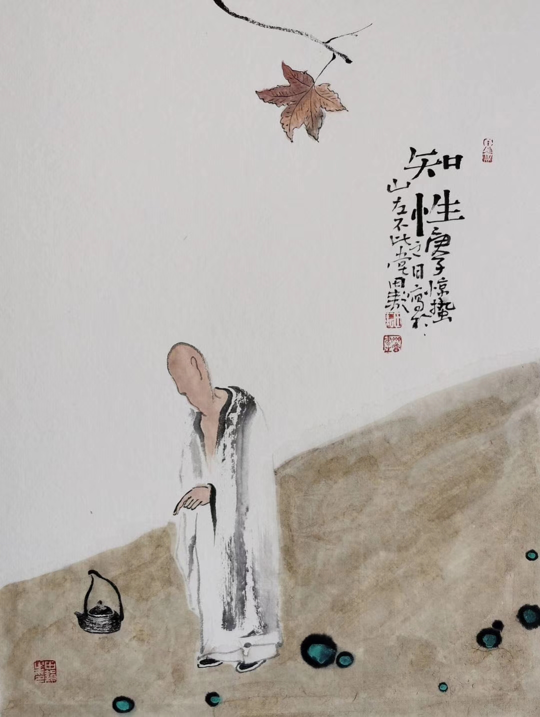 田耘茶画赏析禅茶四知画悟人生