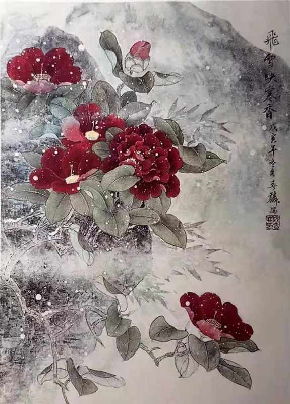 北京工艺美术大师阮春麟创作国画庆祝建党100周年