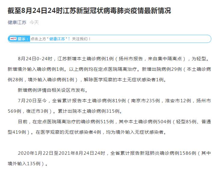 江苏新增1例本土病例
(江苏新增1例本土病例是哪里的) 江苏新增1例本土病例
(江苏新增1例本土病例是哪里的)
