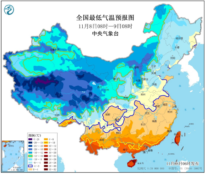 中央气象台发布寒潮蓝色预警 暴雪橙色预警_中国国情_中国网
