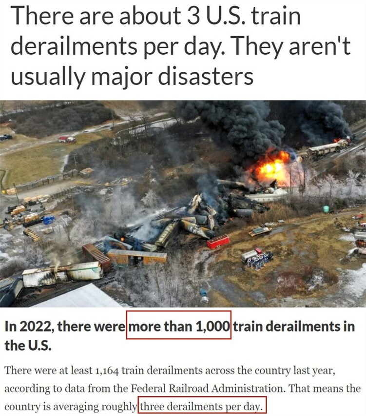 平均每天三起！美国列车频繁出轨背后的制度性顽疾