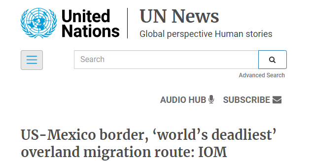 美媒：国际移民组织称美墨边境已成为全球最致命移民陆路
