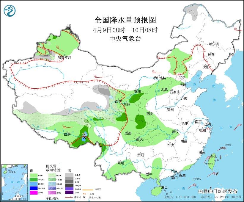 青藏高原东部有持续雨雪 南方地区将有较强降水过程