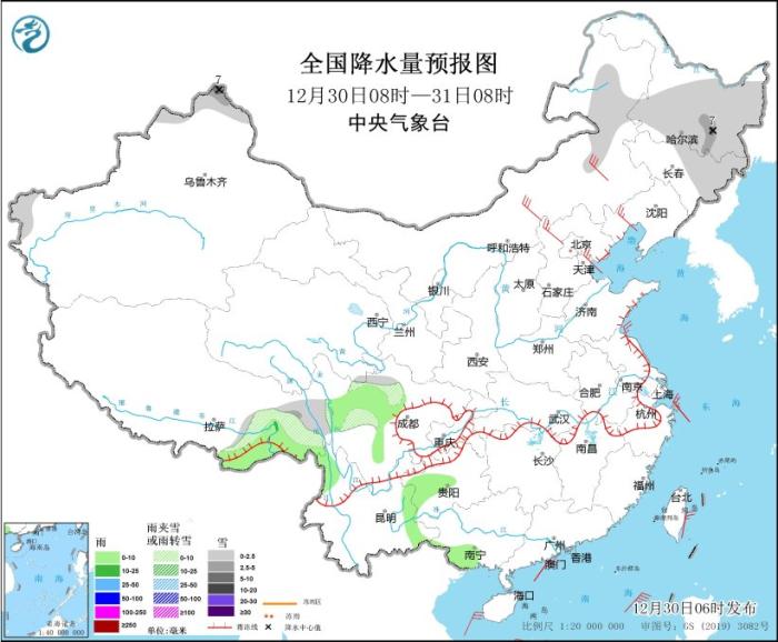 内蒙古及南部海区有大风 新疆北部黑龙江等地有降雪