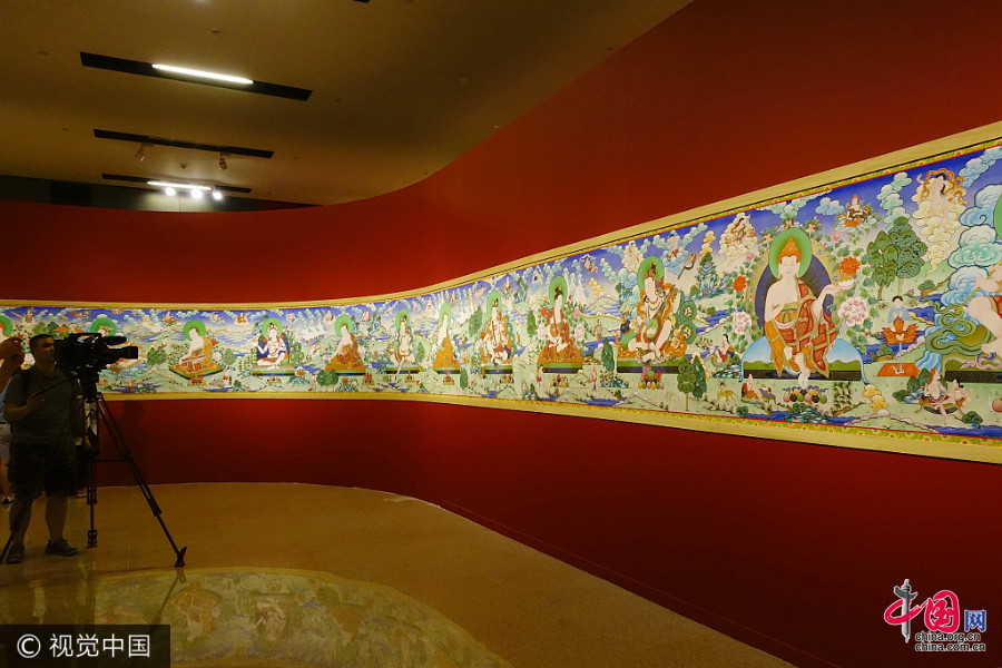 Vernissage d&apos;une exposition de thangkas au musée national de Chine à Beijing