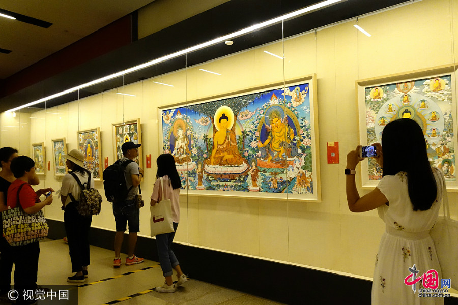 Vernissage d&apos;une exposition de thangkas au musée national de Chine à Beijing