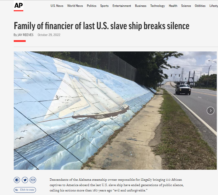 Family of financier of last US slave ship finally breaks their silence_China.org.cn