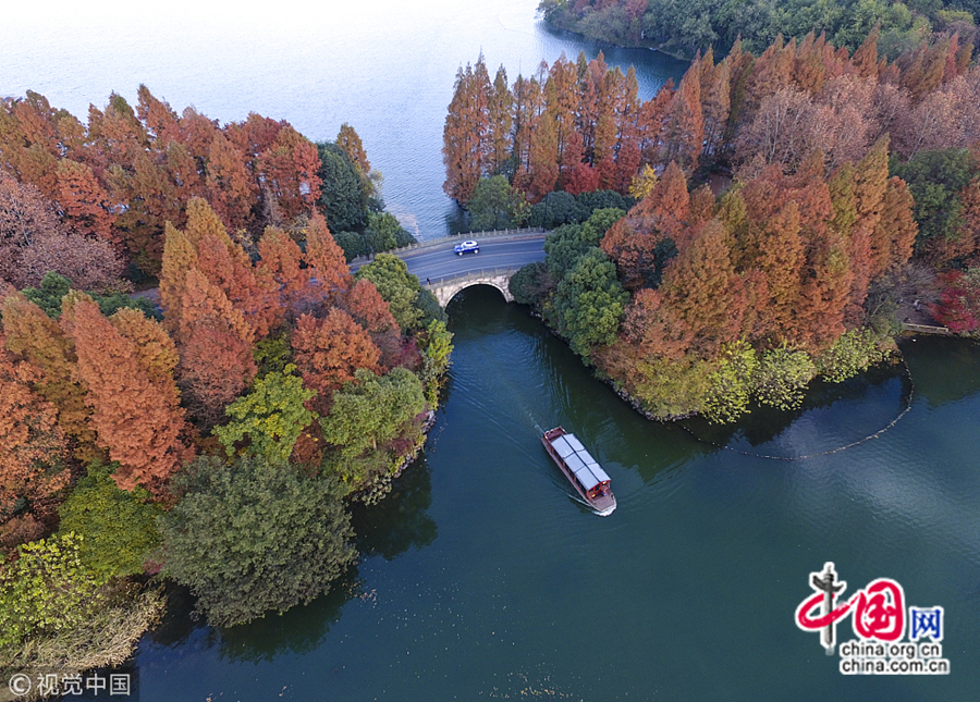 Завораживающие пейзажи Озера Сиху, г. Ханчжоу, с высоты птичьего полета