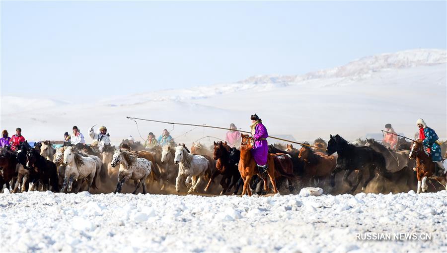 Традиционный фестиваль "Зимний Наадам" во Внутренней Монголии
