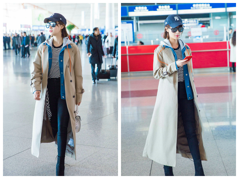 Уличный стиль: актриса Лань Инъин в аэропорту 