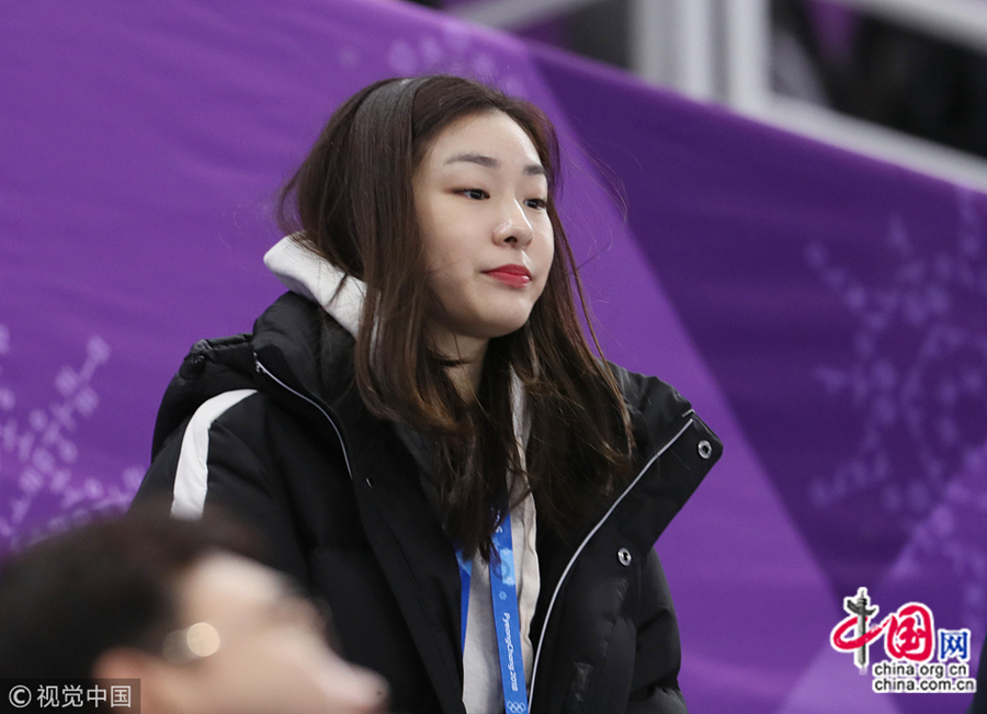 23 февраля, Пхёнчхан, Южная Корея, южнокорейская фигуристка Ким Ён посмотрела финал по женскому одиночному катанию в рамках зимней Олимпиады-2018.