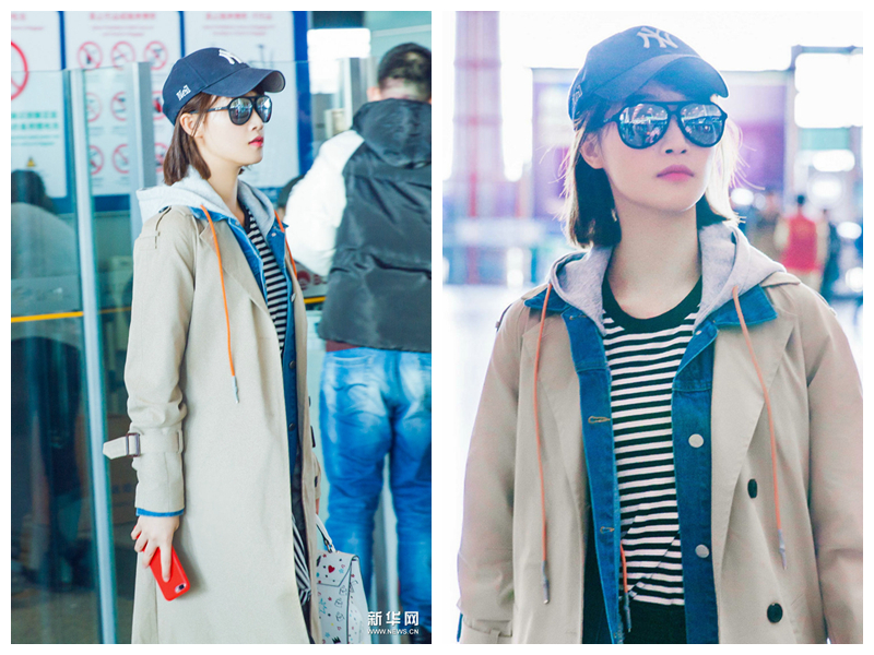 Уличный стиль: актриса Лань Инъин в аэропорту 